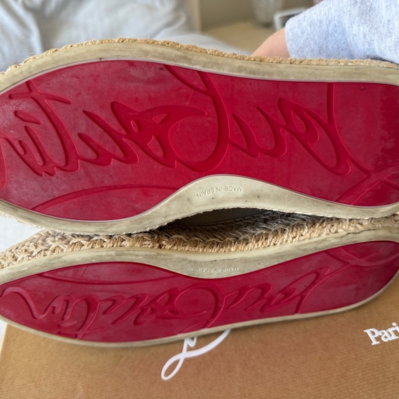 Christian Louboutin Spike Beige Espaboat Espadrilles Flat Shoes size 40 - Picture 5 of 14